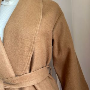 Beige Wrap Overcoat