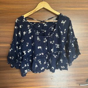 Floral Top With Designer Back