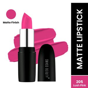 Swiss Beauty Pure Matte Lipstick- 205 Lush Pink