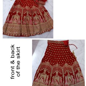 Royal Red Velvet Bridal Lehenga Set