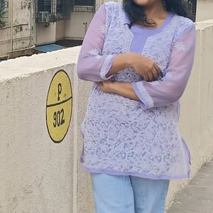 Chikankari Short Kurti With Innerwear