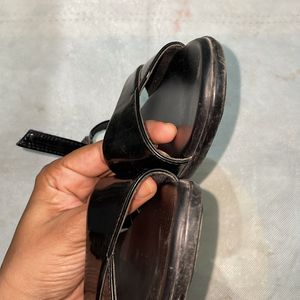 Solid Black Formal Sandals