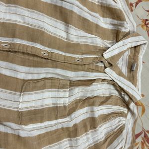 Tan & White Strip Shirt