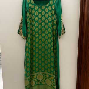 Green Embroidered Kurta Set