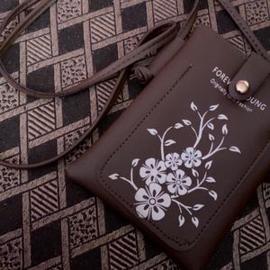 Brown Small Phone Crying And Accessories Bag