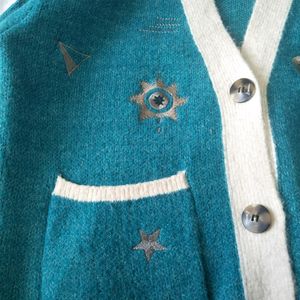 Vintage Embroidered Knitted Cardigan