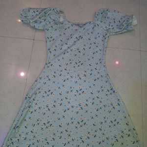 ()women's fit and flare blue dress<3