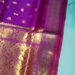 Purple Colour pure Kanchi pattu saree