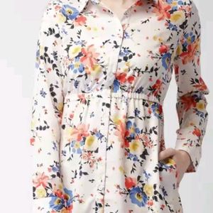 Mast And Harbour Women White Printed Shirt Dress