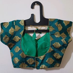 💥🆕️ Teal Green Colour Brocade Blouse