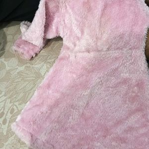 Girls Woolen Fur Frock