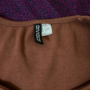 Sweetheart Neck Brown Top