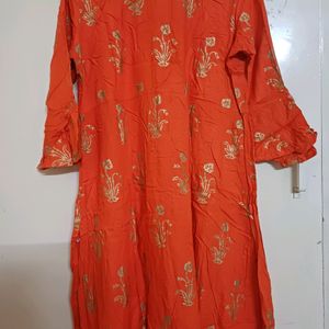 Gold Printed Festive Kurta