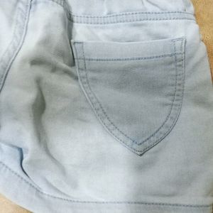 Blue Denim (Thin) Shorts For Kids(Girls)