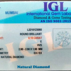 GOOD LUCK White Diamond 0.10 Carat (Round Shape)