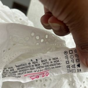 Zara Branded White New Top For 40-42