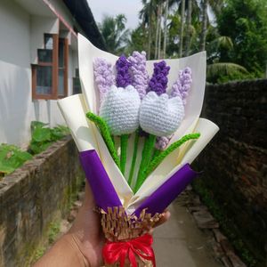 Crochet Levender And Tulip 🌷 BOUQUET