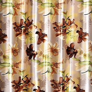 Brand New Beautiful Flowers Curtains 7 Feet Brown Color