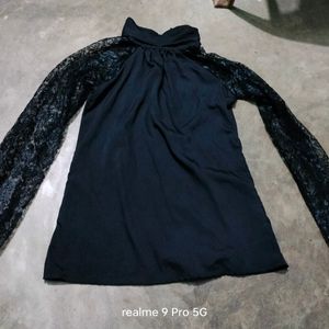 Women Black Net Top