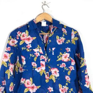 Dark Blue Floral Printed Top (Women’s)