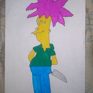 Simpsons Characters Drawing With Sketch Pen