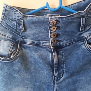 Ultra High Waist Blue Jeans