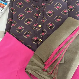 Kurta Set With Embroidery On Dupatta