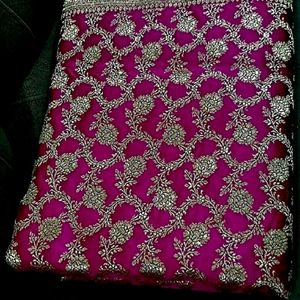 Very beautiful  pink firozi saree