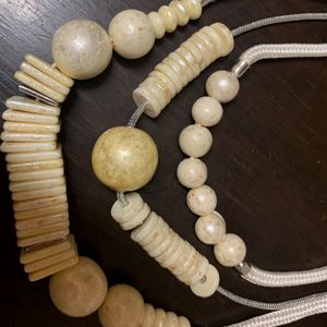 Very Elegant Off White Multi Layer Necklace