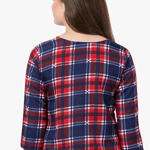 Round-Neck Checked Top