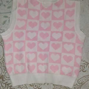 Pink Heart Sweater Vest