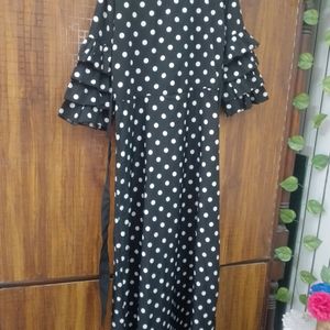 Black And White Dotted Maxi Dress