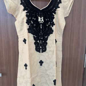 Beige Kurtha With Duppata