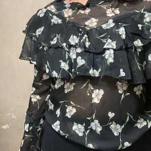 Ruffled Floral Top