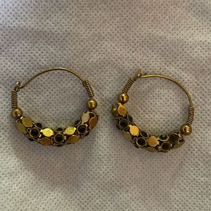 Golden Earrings With Stones