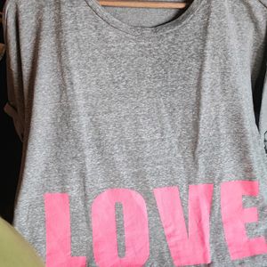 Grey Love Crop Top Size L