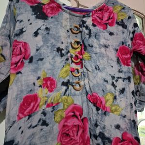 Floral Print Kurti(Pure Cotton)