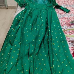 Green Ethnic Gown Mehndi Function