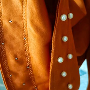 Beautiful Brown Top With Pearls