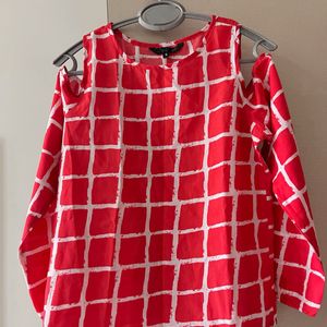 Red Cut Sleeves Top