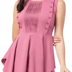 Casual Shoulder Straps Solid Women Pink Top