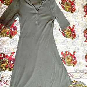 Olive Green One Piece Dress