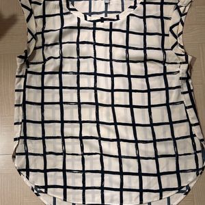 White And Black Check Tshirt/ Top