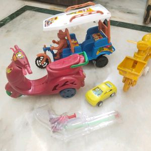 9 Toys E-rickshaw, Scooter, Cycle, Car And More