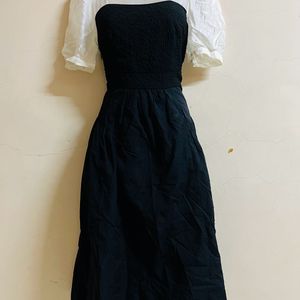 Korean Black Flared One Piece