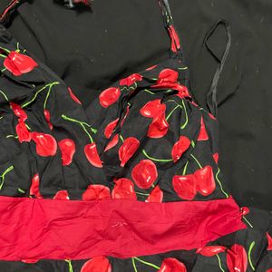 Vintage Halter Neck Cherry 🍒print Dress