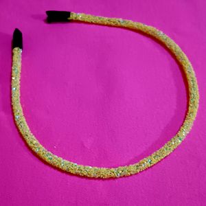 Handmade Yellow Glitter Headband