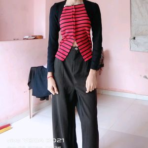 Korean Cross Cut Knitted Top