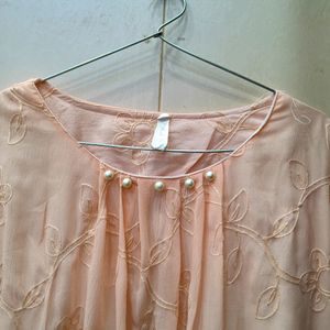 Stylish Peach Embroidery Top (Women)