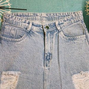 Blue Denim Distress Jeans